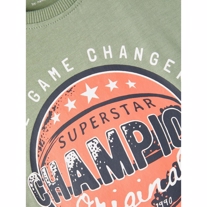 NAME IT Tee Victor Hedge Green